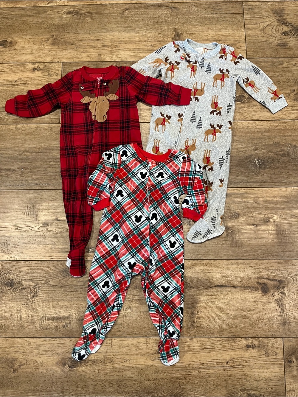 Lot of 3 Fleece Footed Pajamas